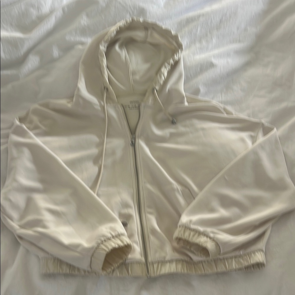 Cream Zip-Up Hoodie